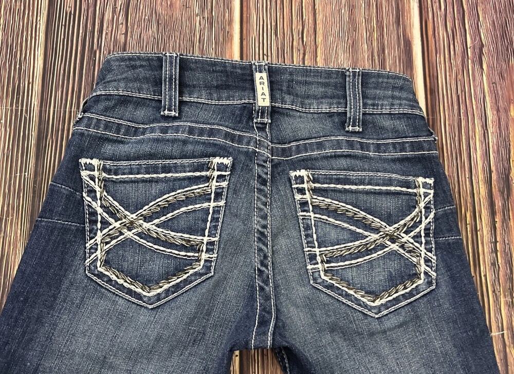 🌺Ariat REAL Jeans Low Rise Thick Stitch Bootcut Womens Size 26 Stretch